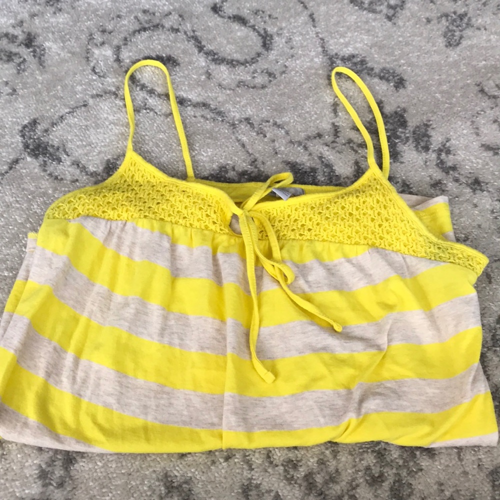 Old Navy bright yellow stripped tank top